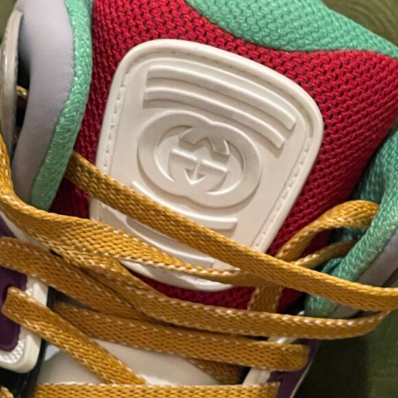 GUCCI  BASKET  "BLACK DEMETRA" MENS HIGH TOP SNEAKER SHOE, SIZE G 6 - Picture 11 of 13